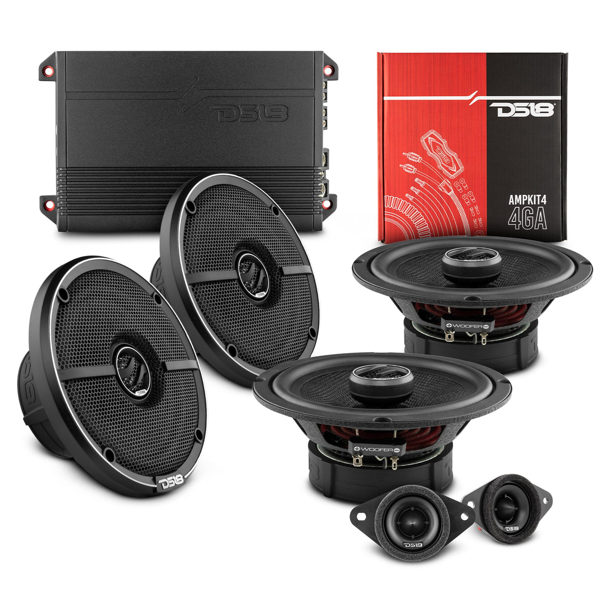 DS18 2014-2018 Toyota RAV4 Front and Back Doors Speakers Best Upgrade/Replacement Package 1600 Watts DS18