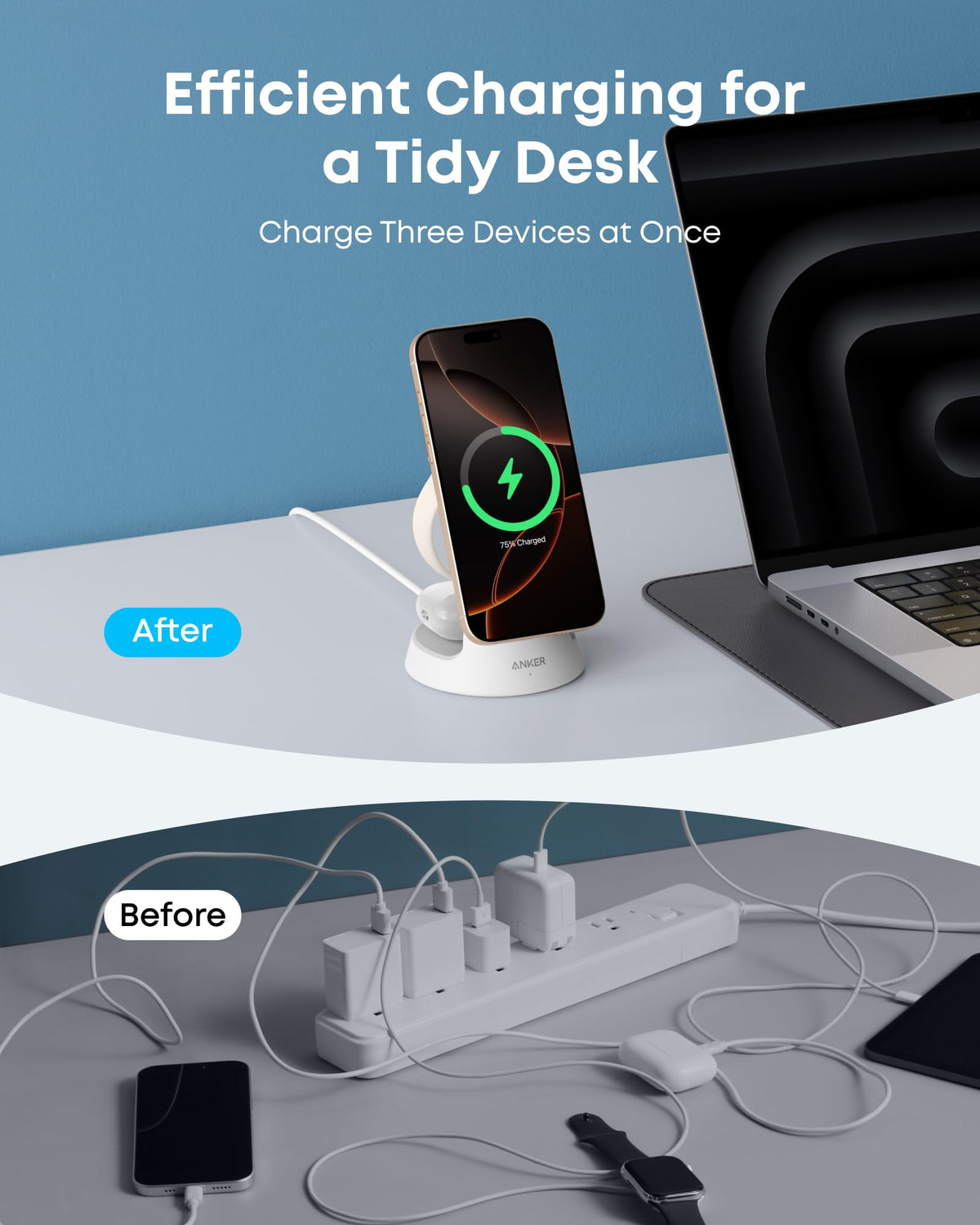 Anker MagGo Wireless Charging Station (3-in-1, Dock Stand) Anker