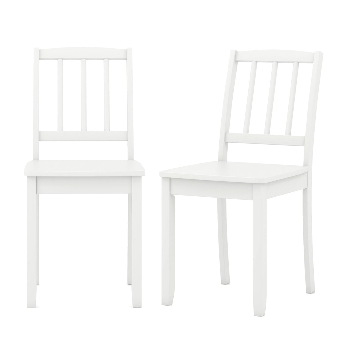 Wood Dining Chair Set of 2 with Rubber Wood Legs