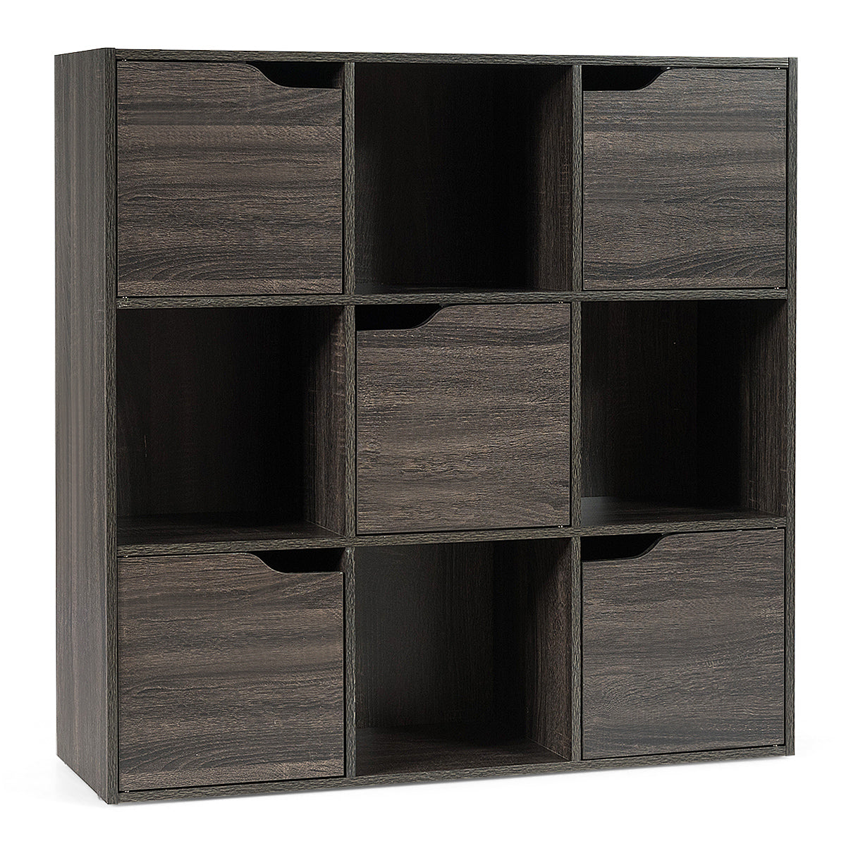 9-Cube Wooden Freestanding Bookcase for Home and Office