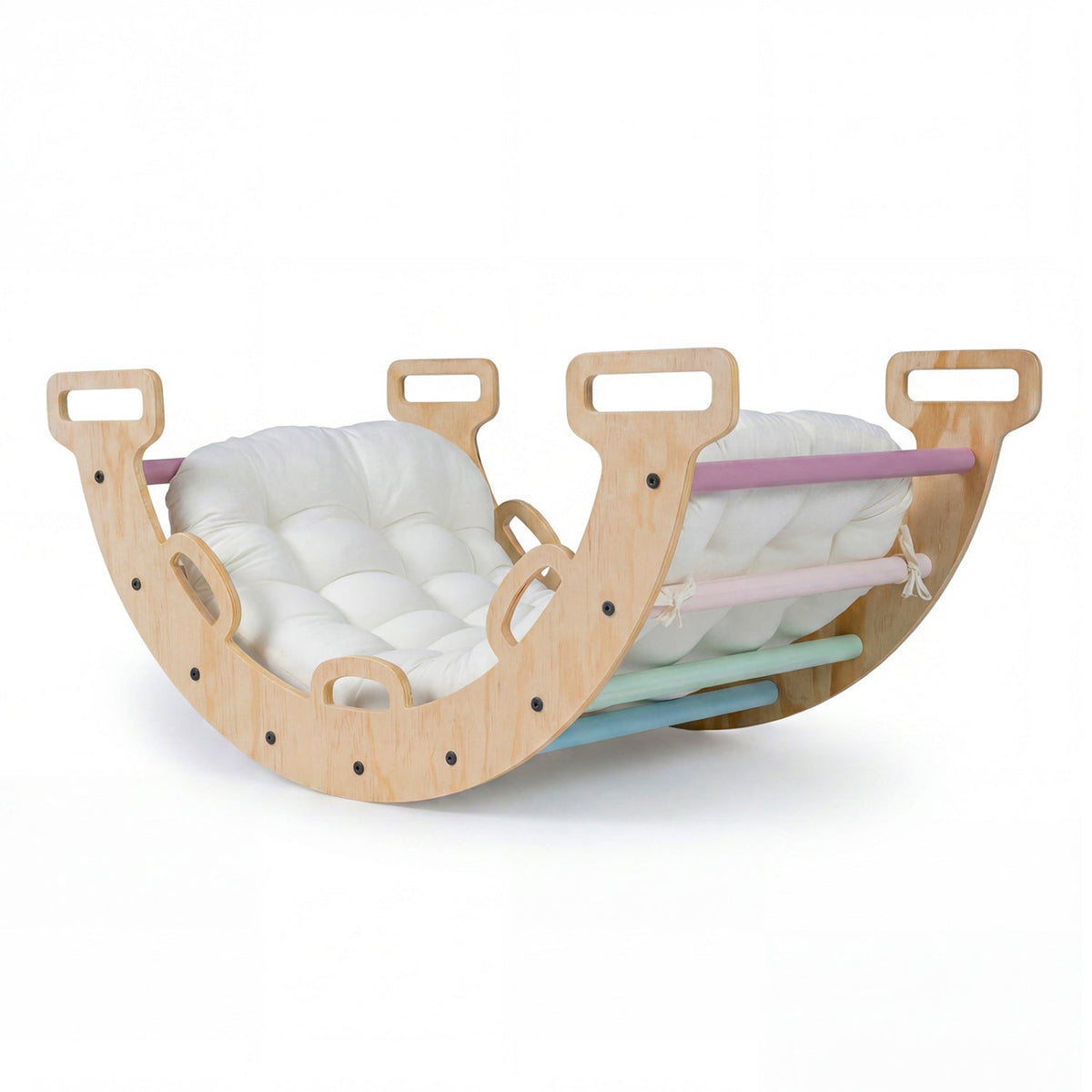 Wooden Rocking Climbing Arch with Cushion 3-in-1 Montessori DirectDeals