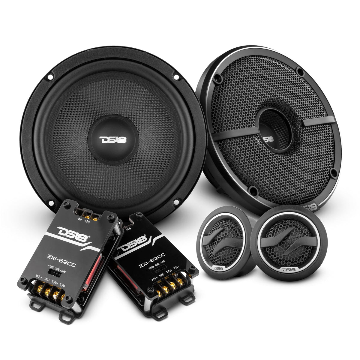 ZXI 6.5" 2- Way Component Speaker System with Kevlar Cone | 120 Watts Rms 4-Ohm DS18
