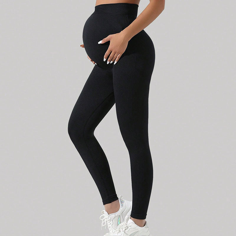 Pregnant Women's Seamless Belly Support Yoga Pants