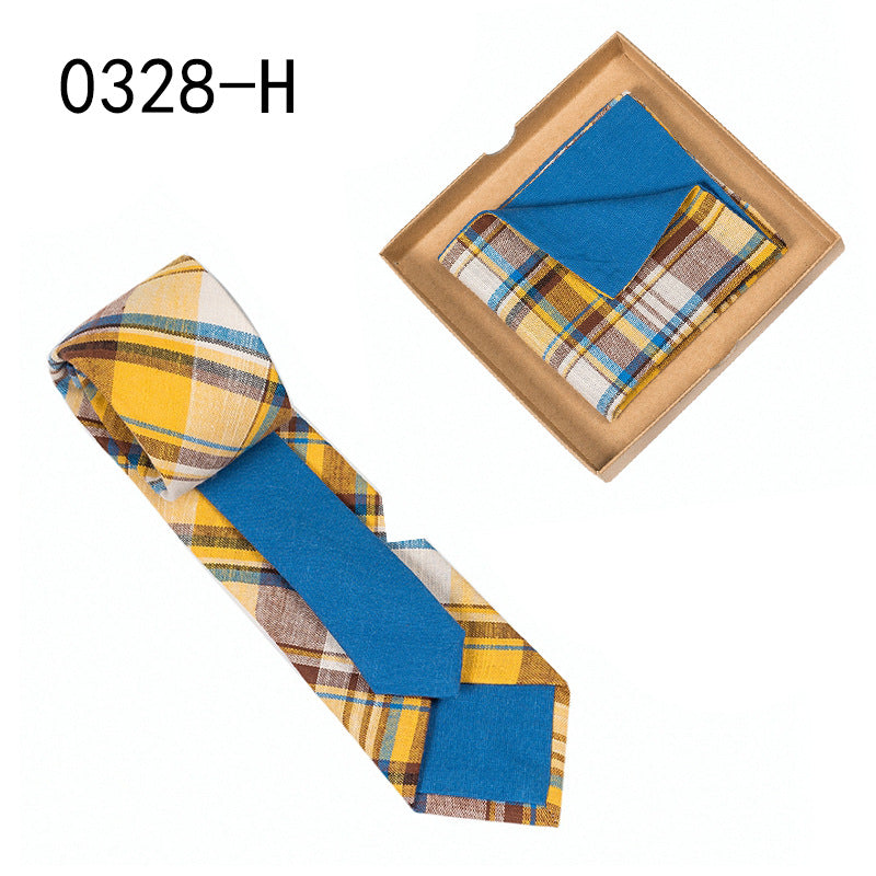 Men's Tie Floral Print Pocket Square Cotton Tie