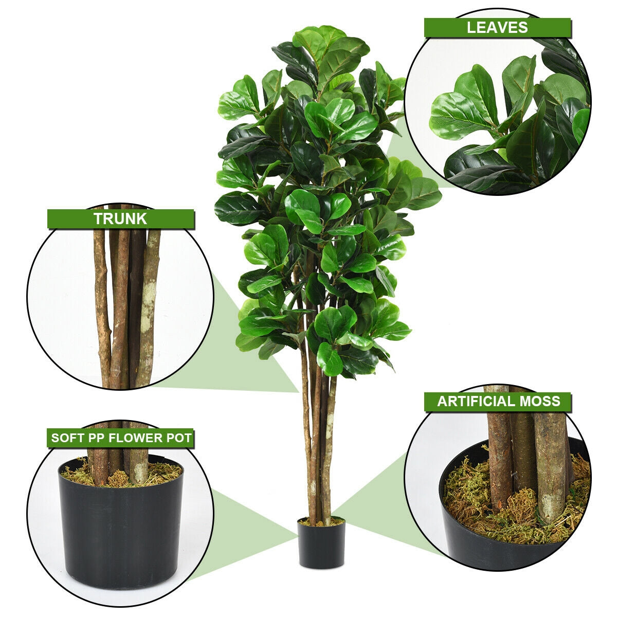 6-Feet Artificial Indoor-Outdoor Home Decorative Planter DirectDeals