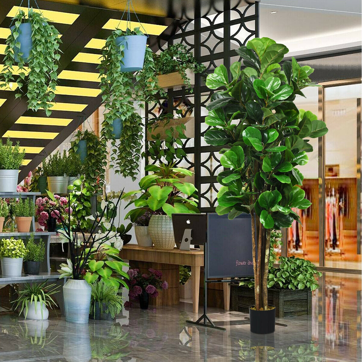 6-Feet Artificial Indoor-Outdoor Home Decorative Planter DirectDeals