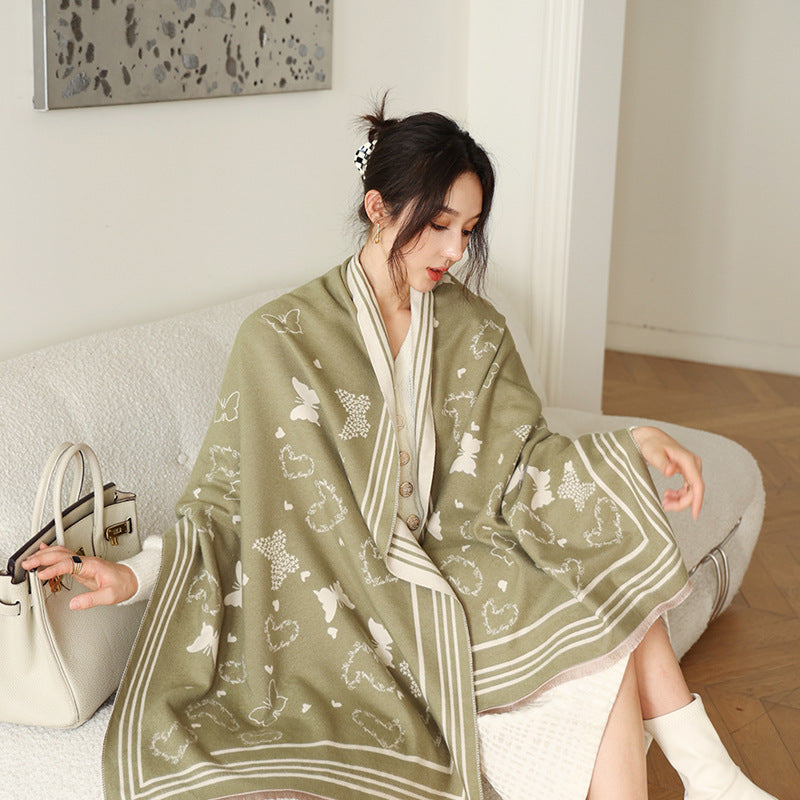 Female Versatile Fashion Thickened Warm Cashmere Scarf My Store