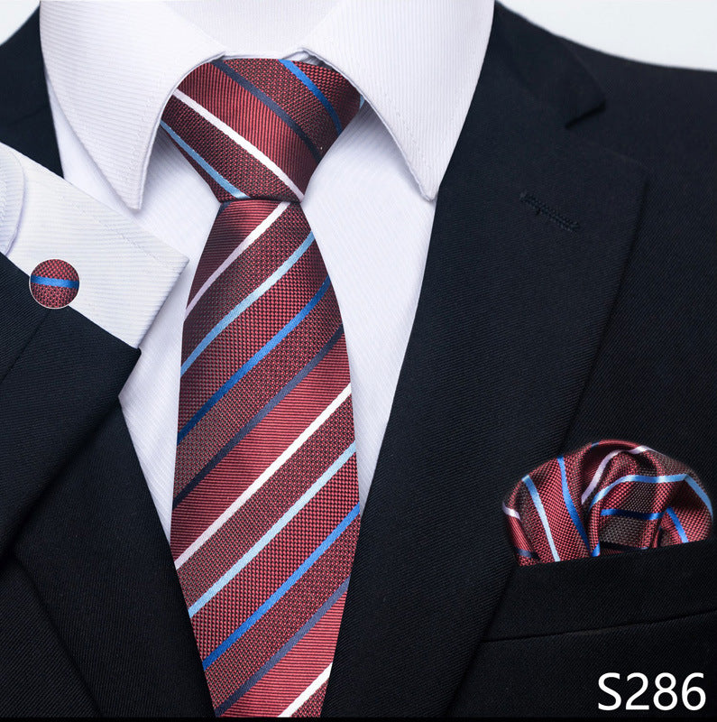 Men's Creative All-match Business Formal Wear Tie Scarf Cuff Buckle Set