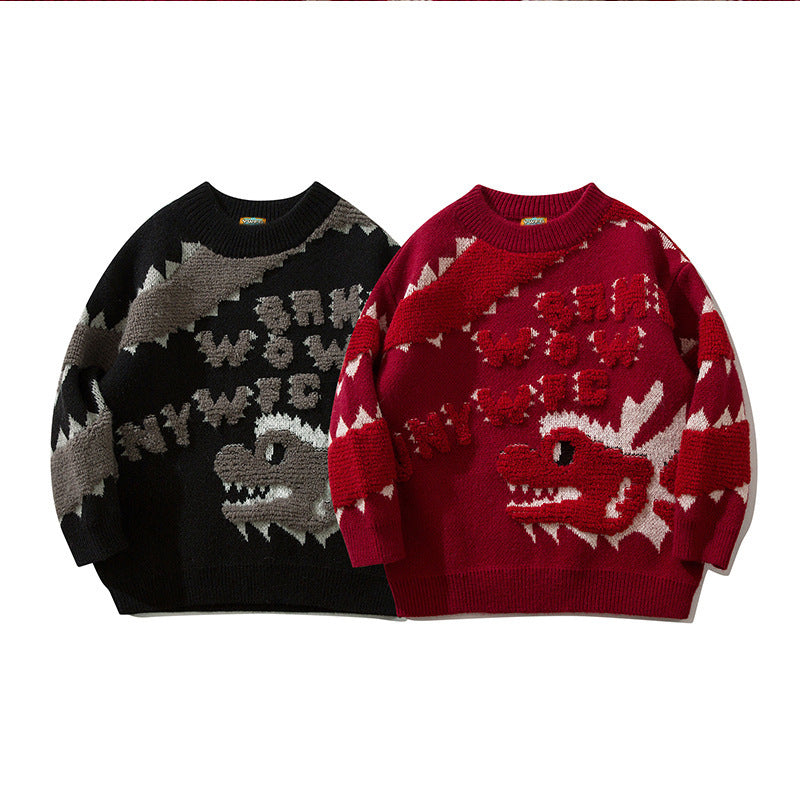 Cartoon Xiaolong Loose Round Neck Sweater Sweater