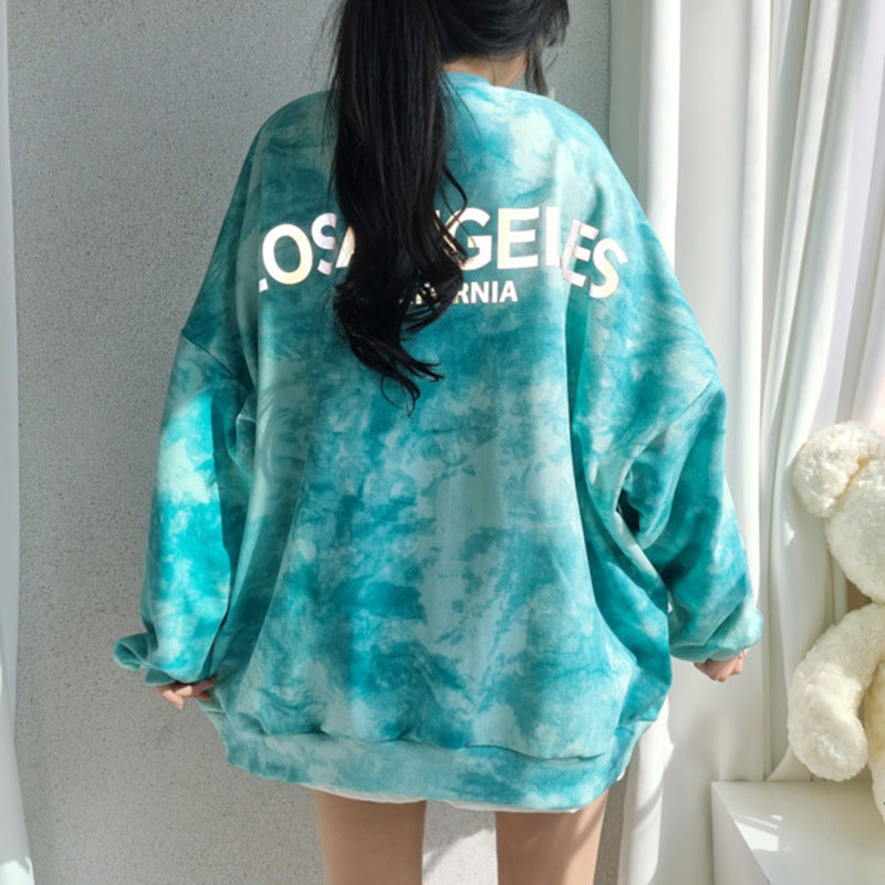 Korean Tie-Dyed Loose Cotton Sweater