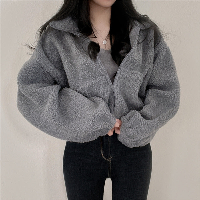 Women's Thermal Faux Fur Zip Cardigan
