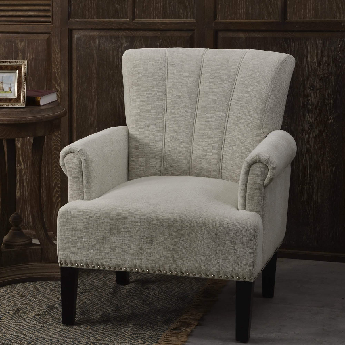 Accent Rivet Tufted Polyester Armchair