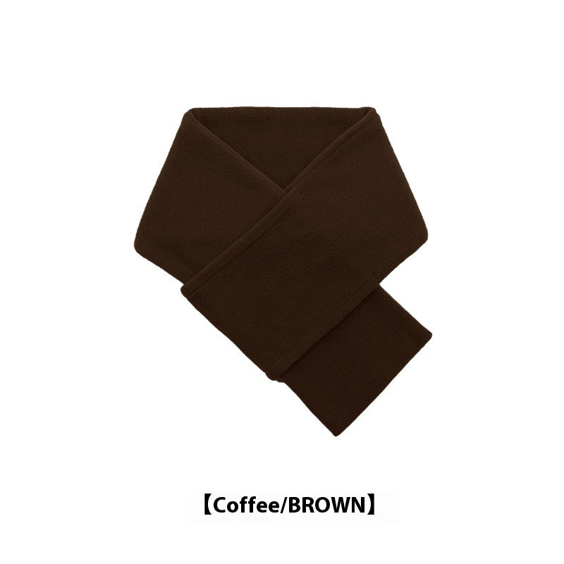Men's Autumn Winter Solid Color Polar Fleece Scarf
