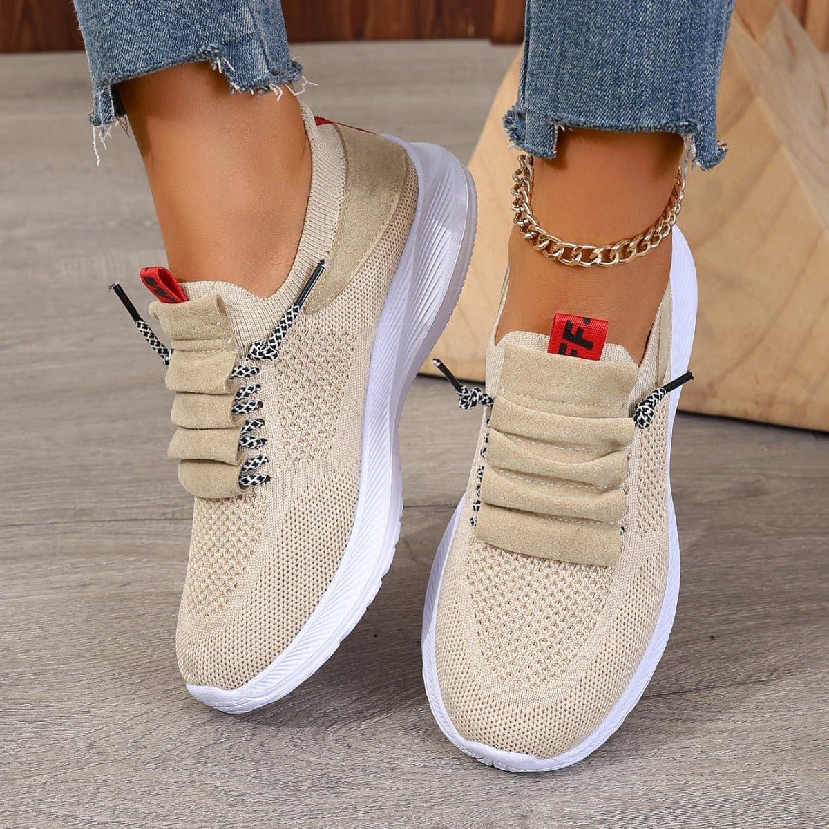 Casual Sneaker Non-slip Wear-resistant Flat Heel Round Toe Running Shoes