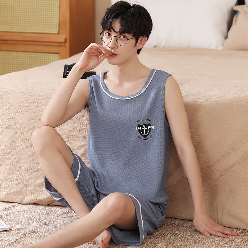 Men's Sleeveless Vest Summer Pure Cotton Pajamas