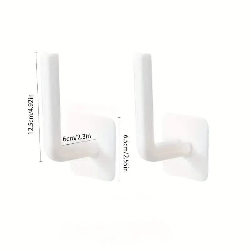 4-Pack: Adhesive Toilet Paper Holder, Wall Mount, White & Black