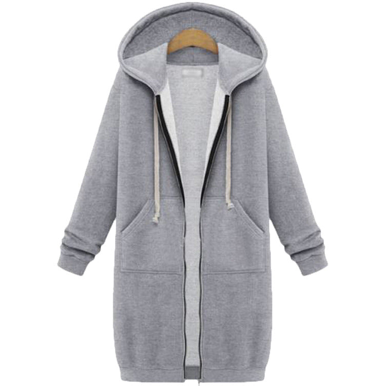 Hooded Long Sleeve Sweater Fleece Long Jacket Sell My Stuff