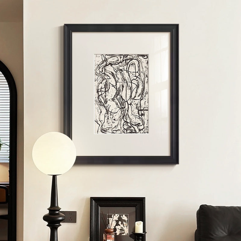 Black And White Lines High-end Abstract Paintingfor Hanging Retro Decorative Painting My Store