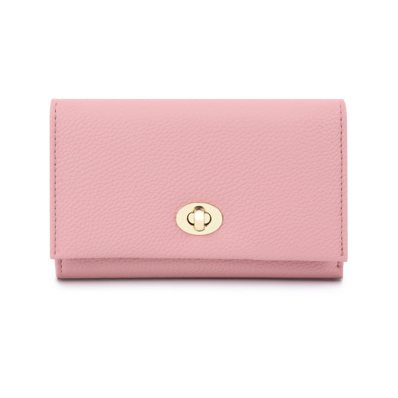 Luxury Leather Influencer-Style Womens Wallet With A Lock Closure