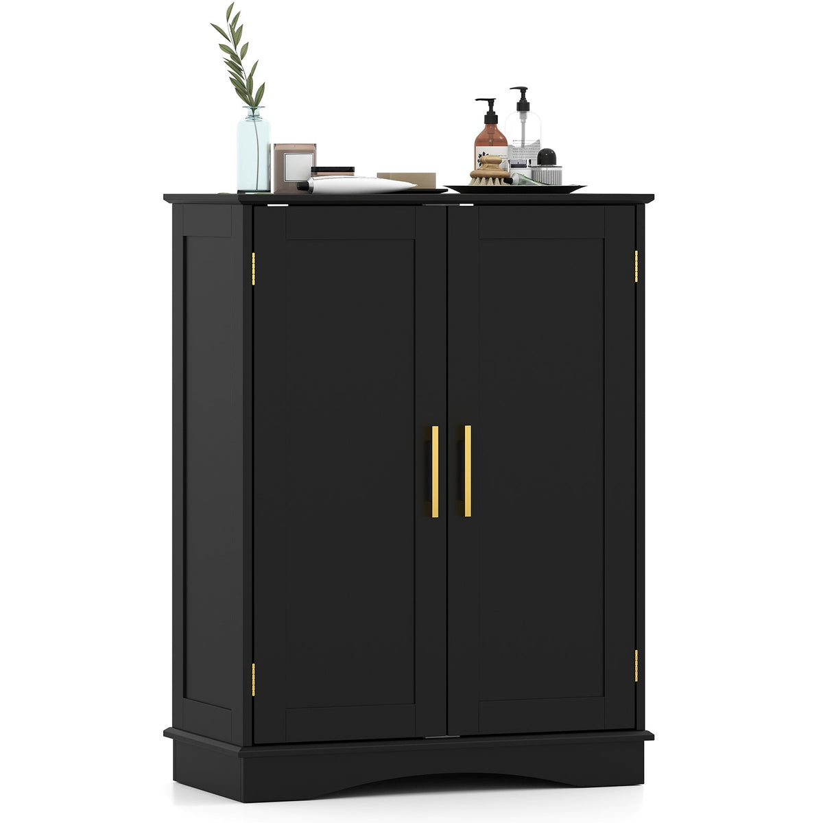 Bathroom Floor Storage Cabinet with 2 Doors and Adjustable Shelves DirectDeals