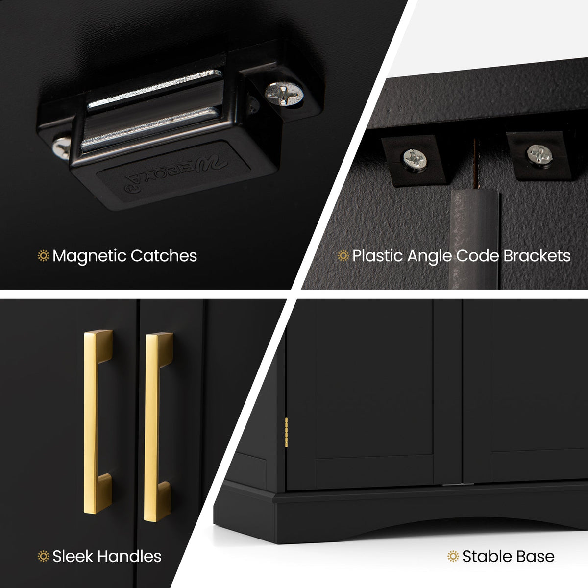 Bathroom Floor Storage Cabinet with 2 Doors and Adjustable Shelves DirectDeals