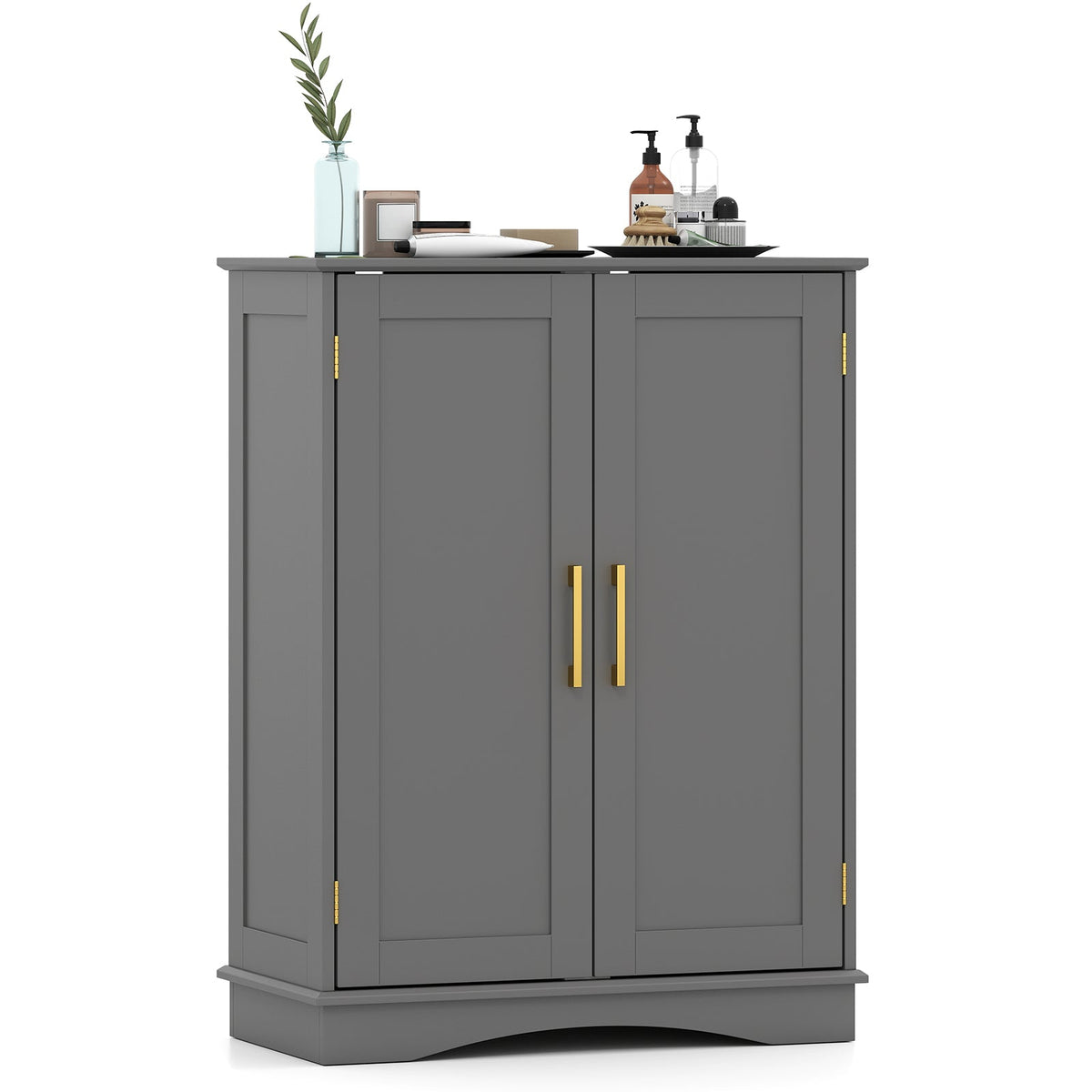 Bathroom Floor Storage Cabinet with 2 Doors and Adjustable Shelves DirectDeals