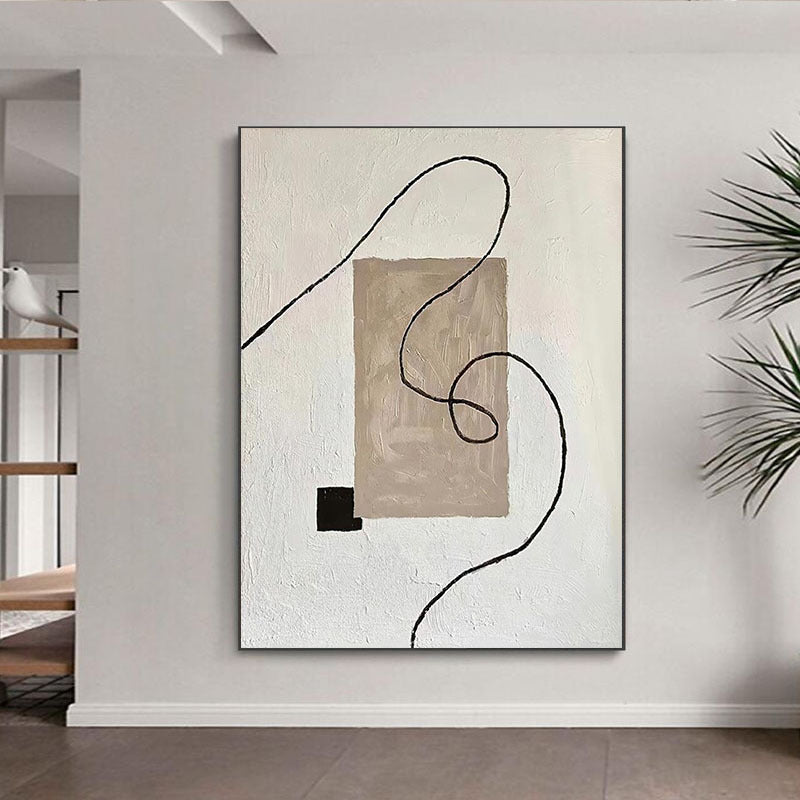 Pure Hand Drawing Minimalist Black And White Living Room Decorative Painting My Store