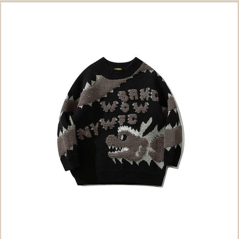 Cartoon Xiaolong Loose Round Neck Sweater Sweater