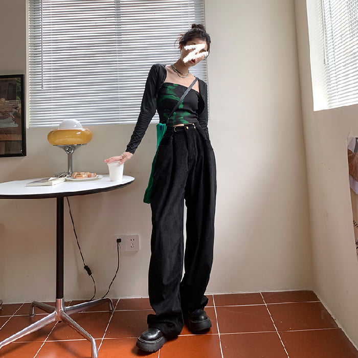 Chenille Corduroy Wide Leg Pants For Women