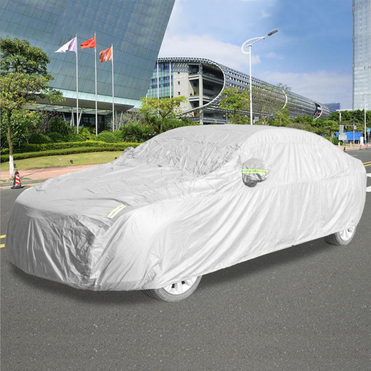 Waterproof Car Cover with UV Protection and Reflective Strips GBruno Store