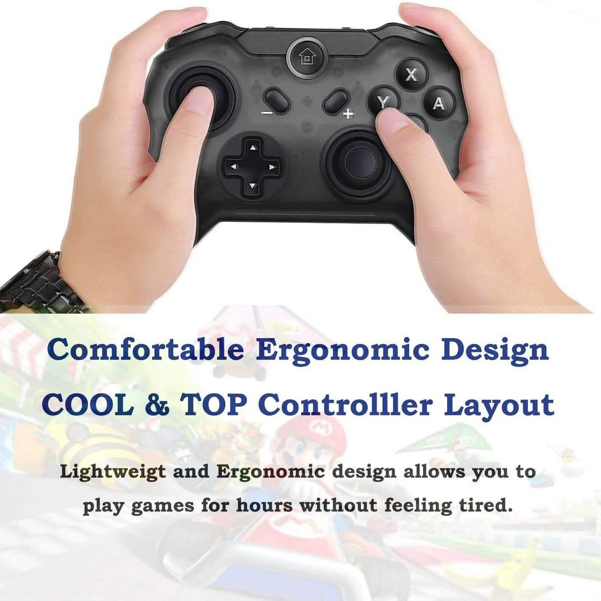 Black Bluetooth Wireless Controller for Nintendo Switch