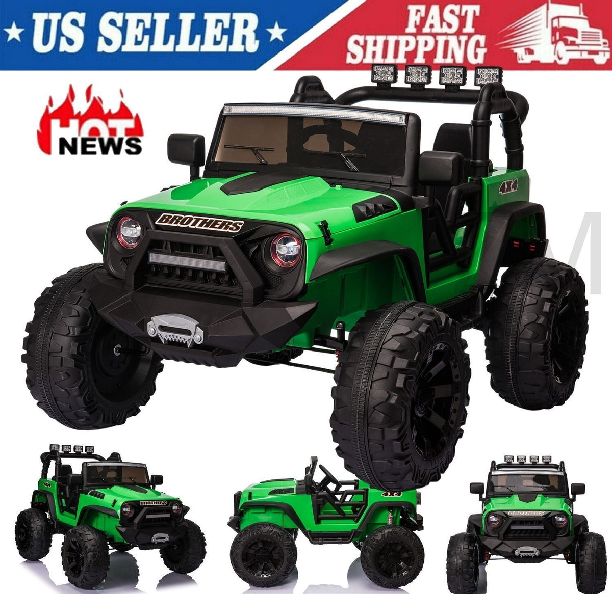 Bluetooth Remote Control 24V Electric Kids Ride On Jeep with USB - Made in the USA
