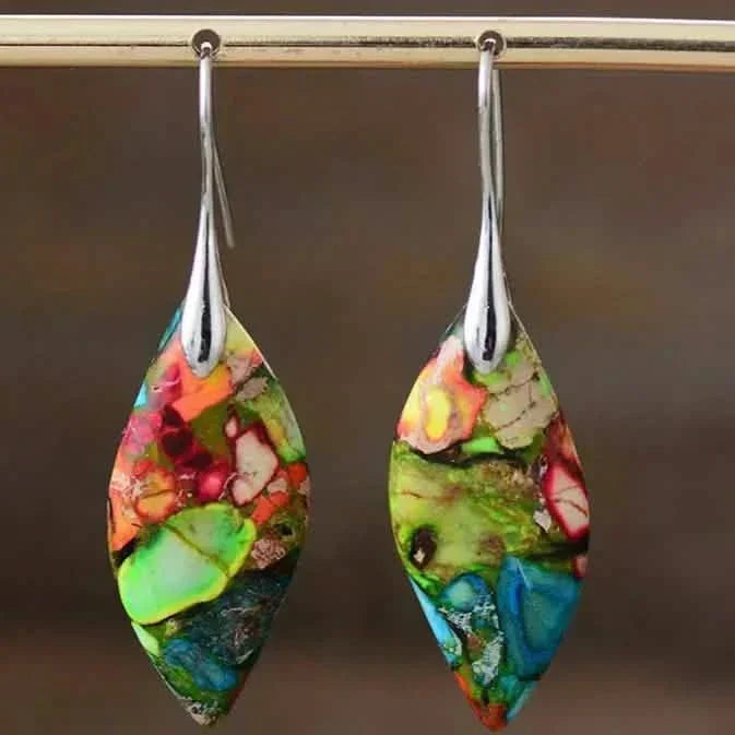 Boho Elegant Natural Stone Dangle Earrings