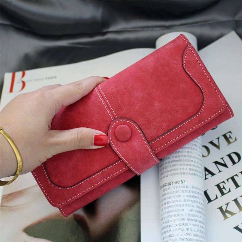 Stylish Matte Long Wallet For Women With Large Capacity