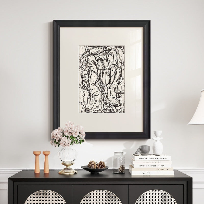 Black And White Lines High-end Abstract Paintingfor Hanging Retro Decorative Painting My Store