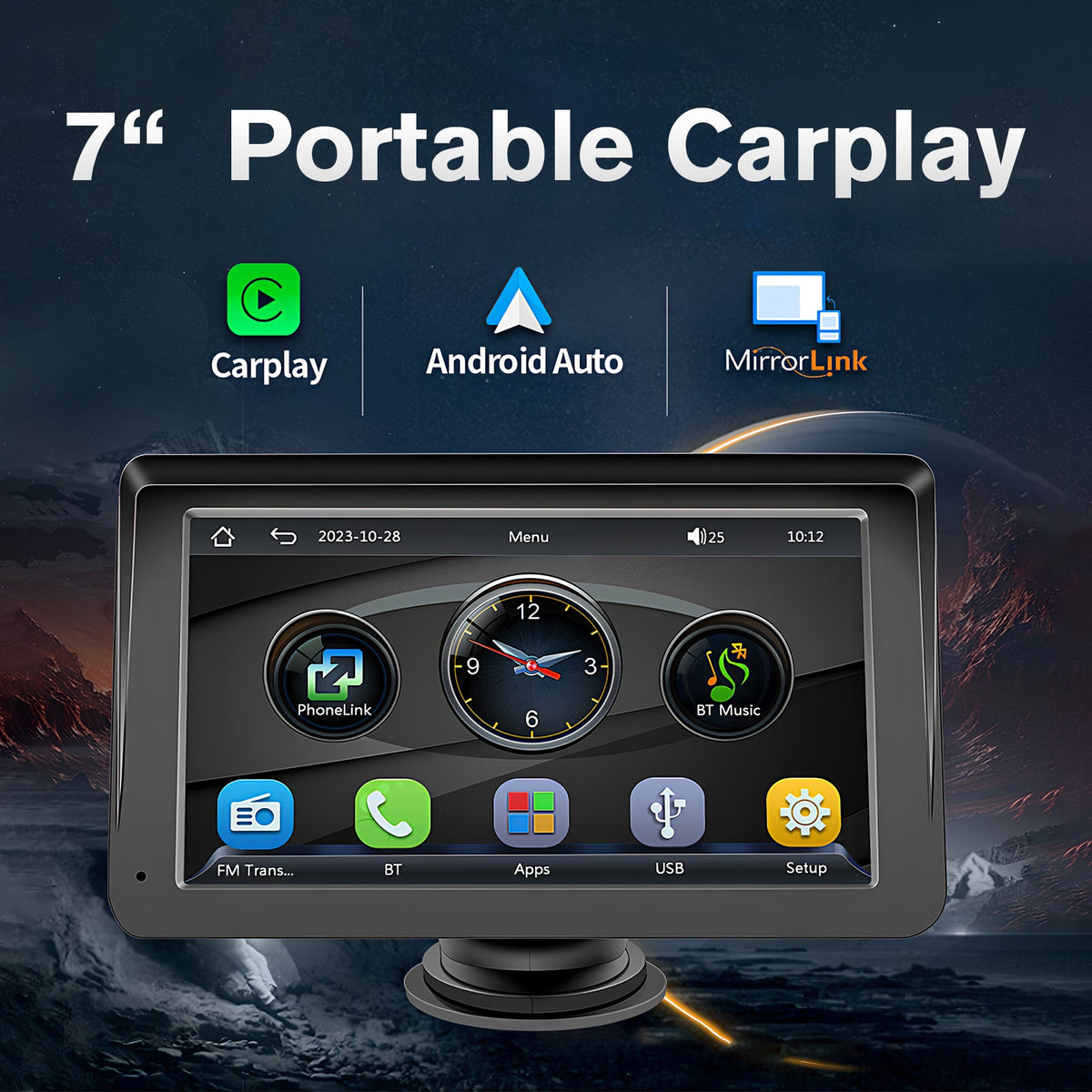 Portable Car Stereo Wireless CarPlay & Android Auto, Car Radio 7inches Touchscreen, Bluetooth5.0, Mirror Link, Maps Navigation, Voice Control, AUX Cable Vehicles My Store