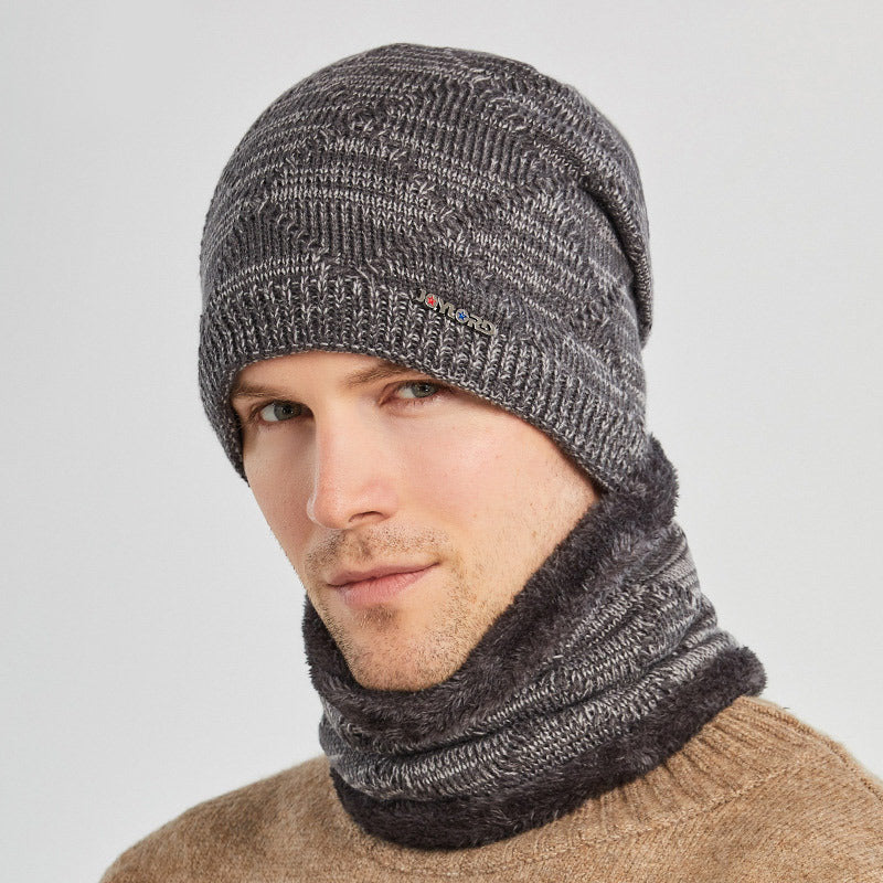 Biking Men's Two-piece Woolen Hat with Ear Protection