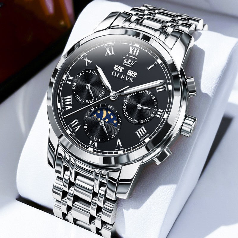 Multifunctional Moon Phase Automatic Waterproof Watch