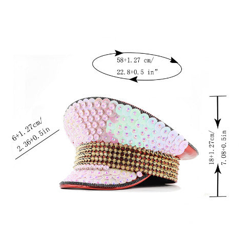 Pink Sequin Women's Wedding Cap