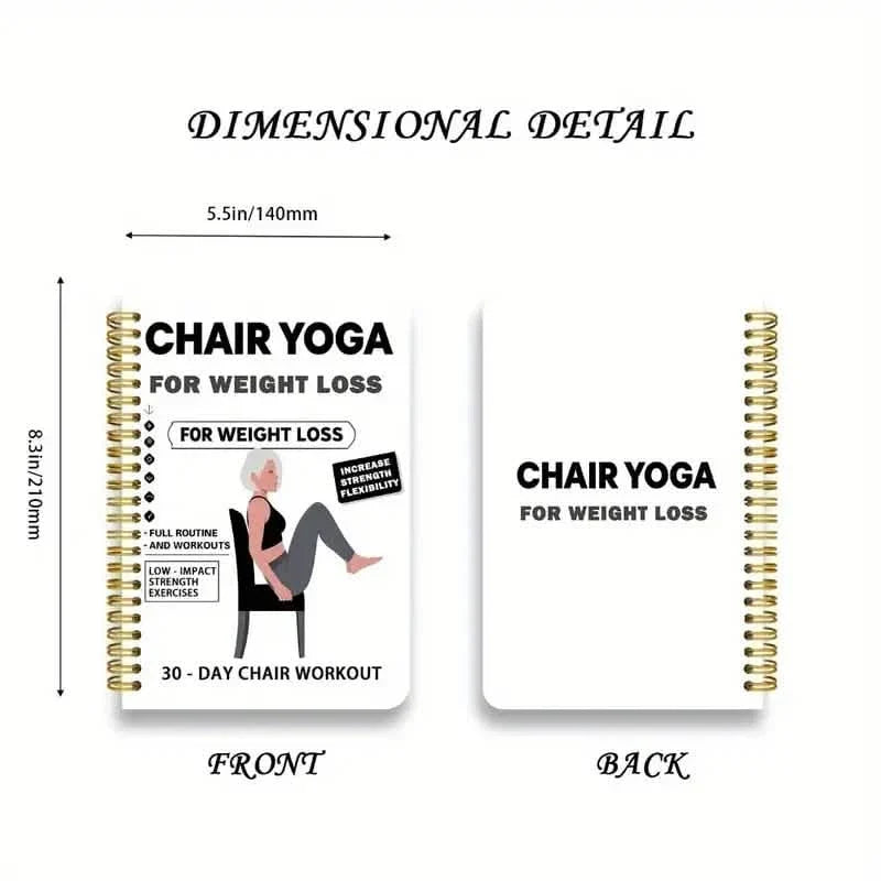 30-Day Chair Yoga Notebook | 15-Min Daily Workouts & Guide