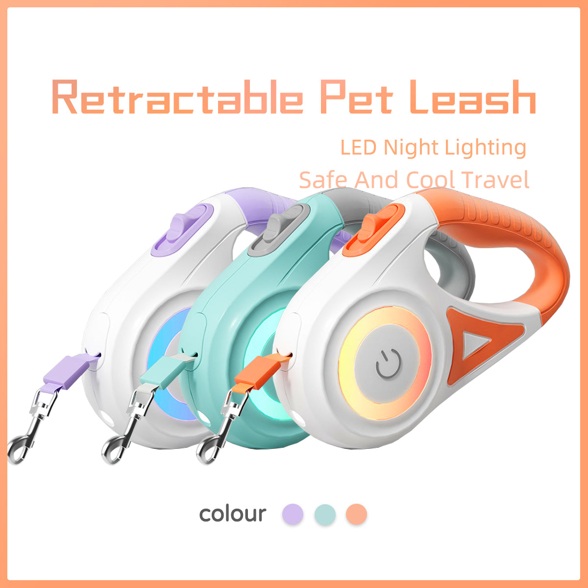 Dog Leash Retractable Leash And Dog Collar Spotlight Automatic Pet Dog Cat Traction Rope For Small Medium Dogs Pet Product My Store