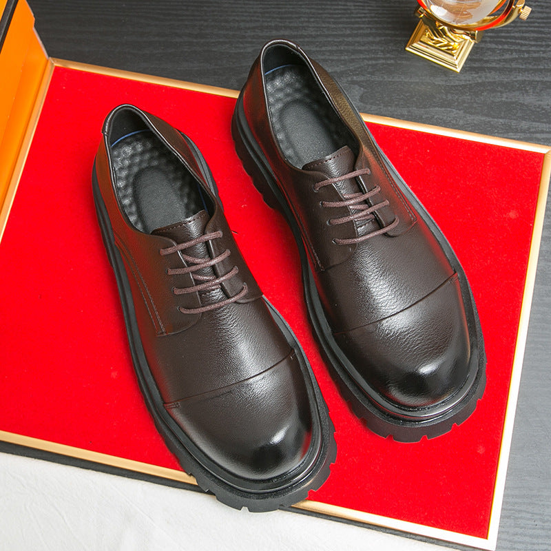 Business Formal Britishstyle Glossy Heightincreasing Leather Shoes