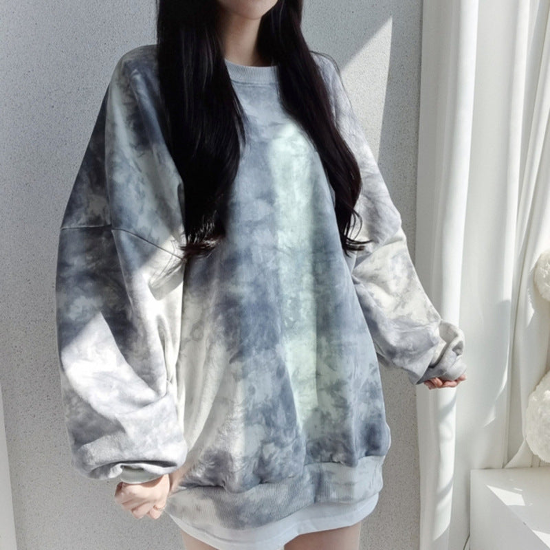 Korean Tie-Dyed Loose Cotton Sweater