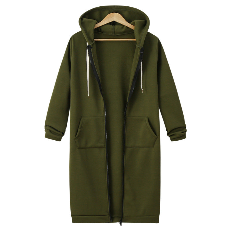 Hooded Long Sleeve Sweater Fleece Long Jacket Sell My Stuff