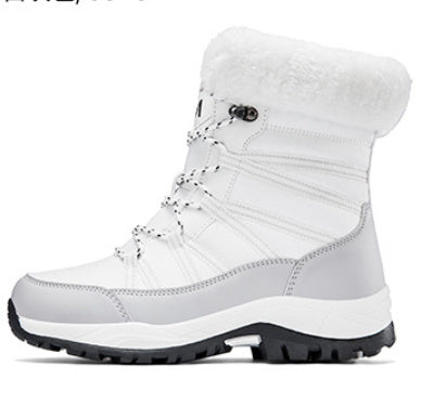 Winter Fleece-lined Thicker Non-slip Cotton-padded Shoes Outdoor Middle Boots