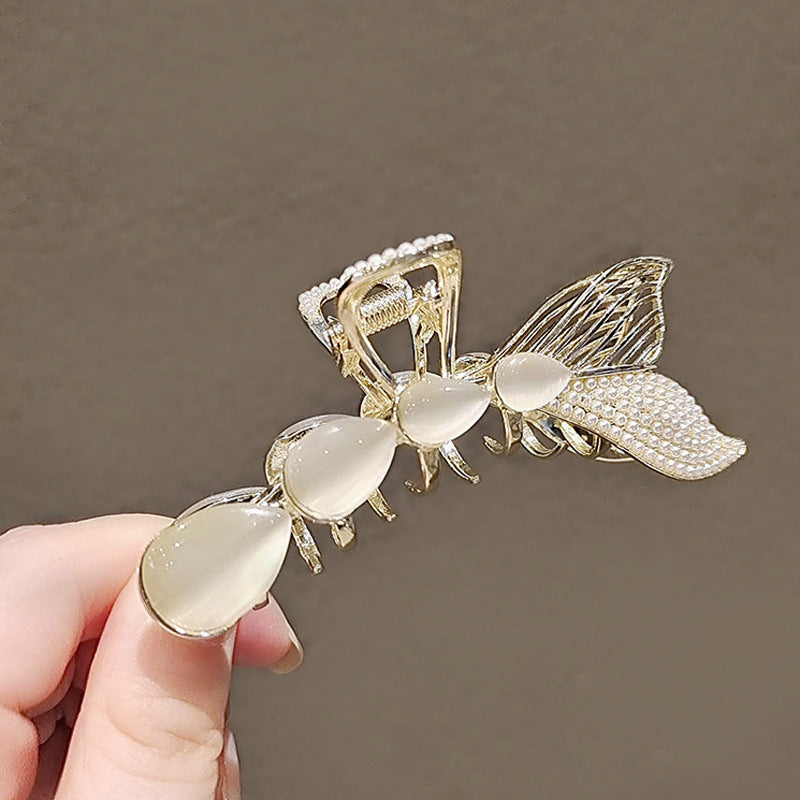 Opal Fish Tail Pearl Hair Clip