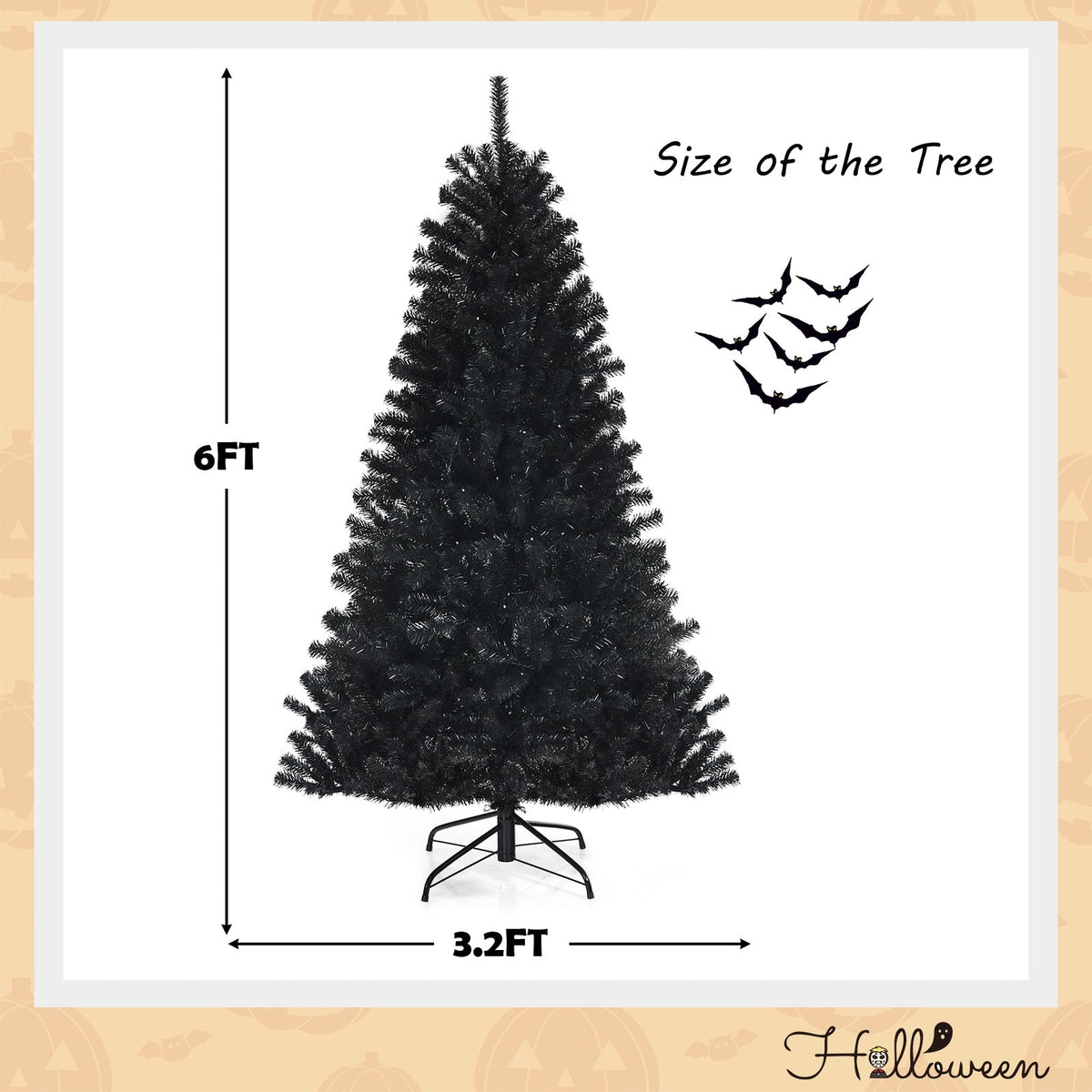 Black Artificial Christmas Halloween Tree with Purple LED Lights DirectDeals