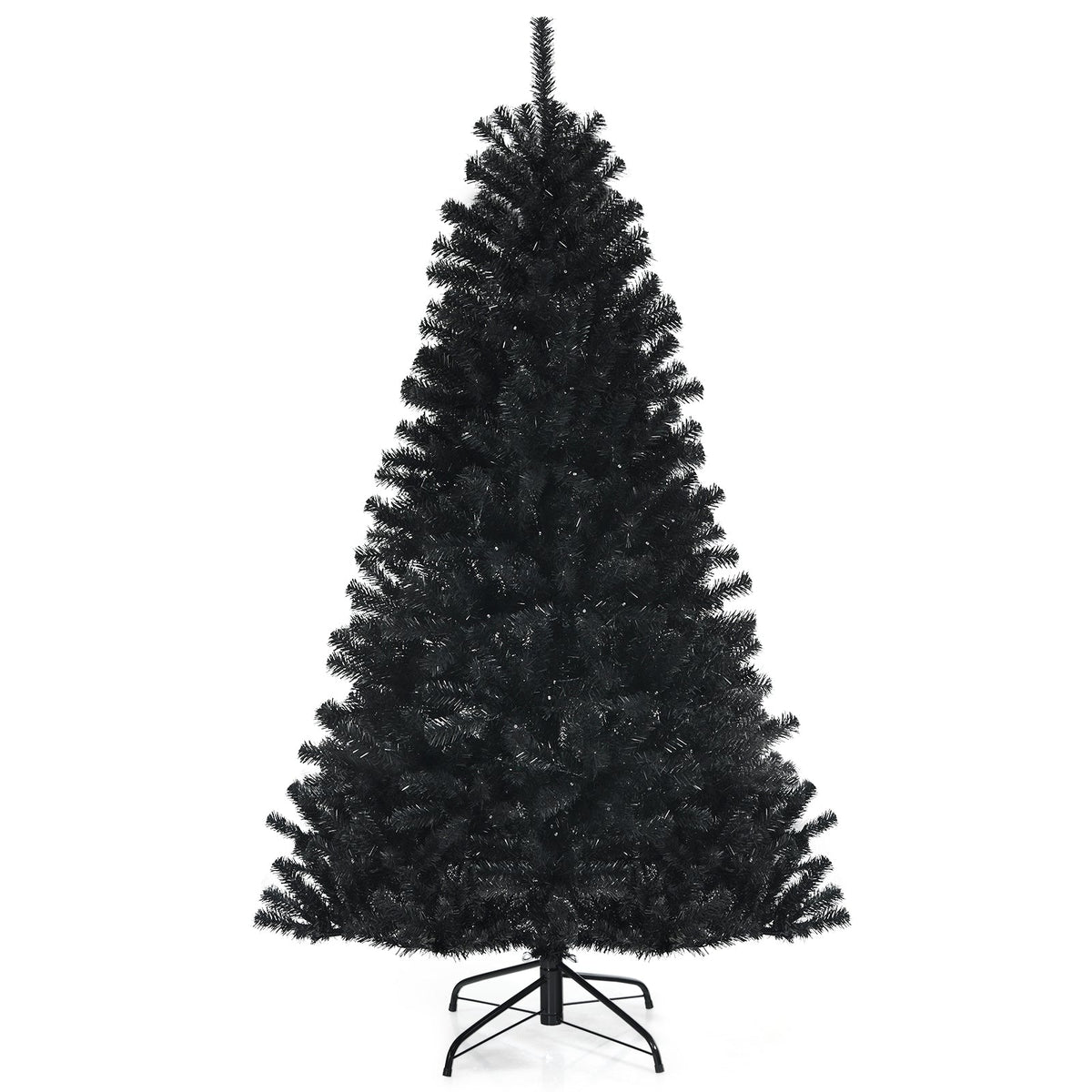 Black Artificial Christmas Halloween Tree with Purple LED Lights DirectDeals