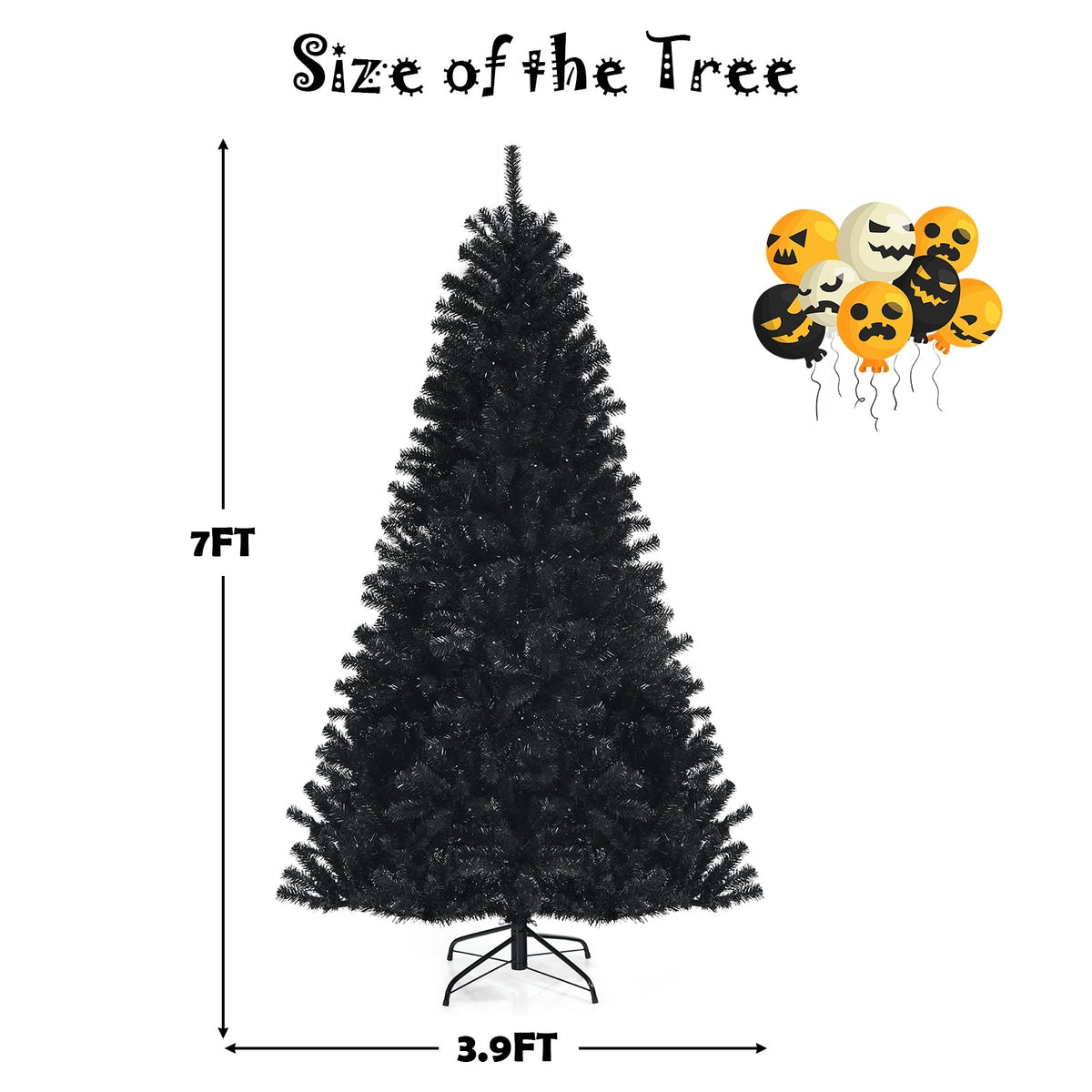 Black Artificial Christmas Halloween Tree with Purple LED Lights DirectDeals