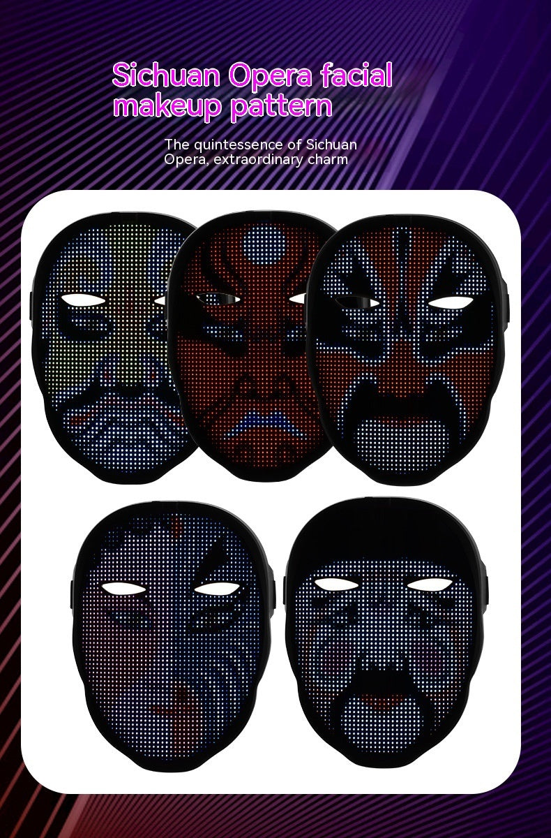 LED Halloween Face Changing Mask